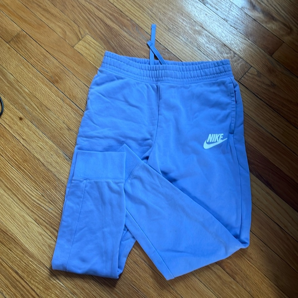 purple nike sweats (color is more accurate in the second pic)
